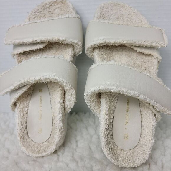 Gia Borghini x Pernille Teisbaek Womens Size 7.5 Off-White Double Strap Sandals - Picture 8 of 9